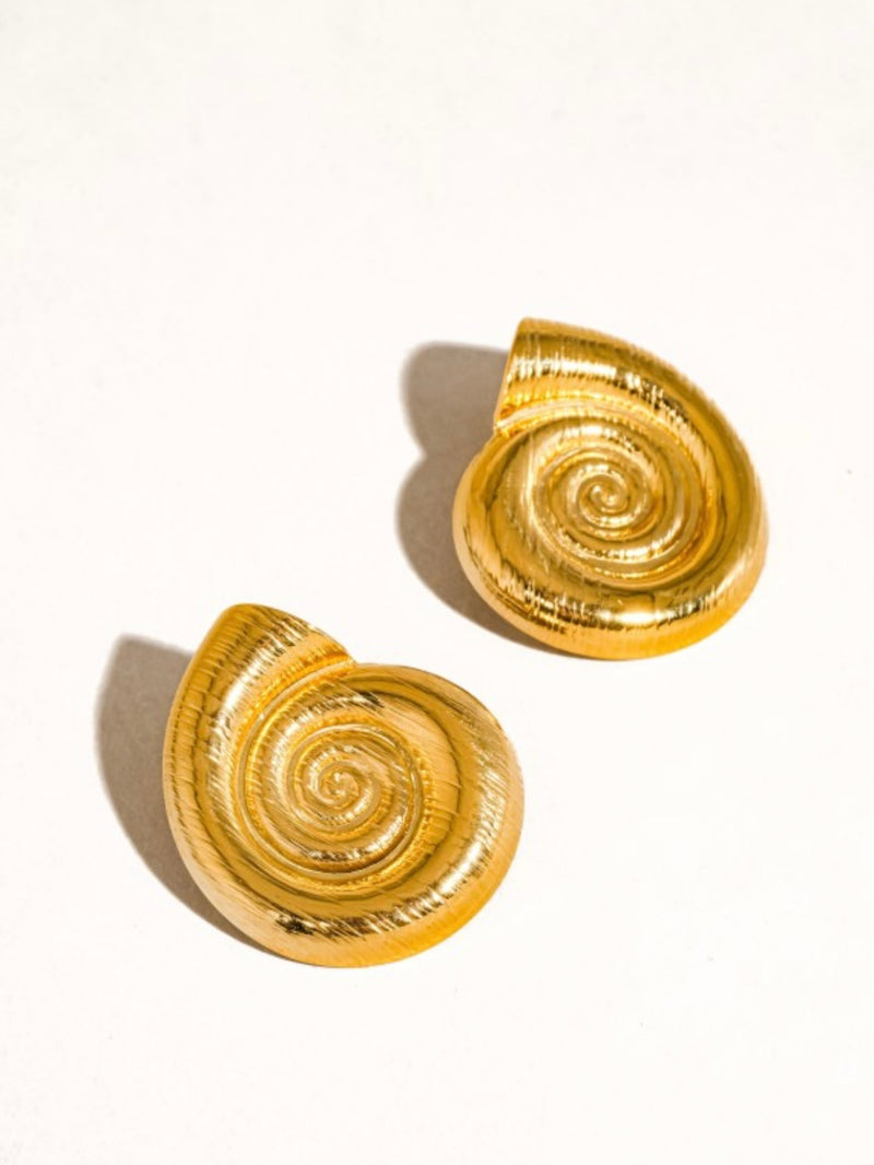 18K Gold Plated Seashell Studs