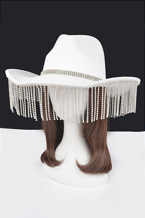 Crystal Cowgirl Hat White