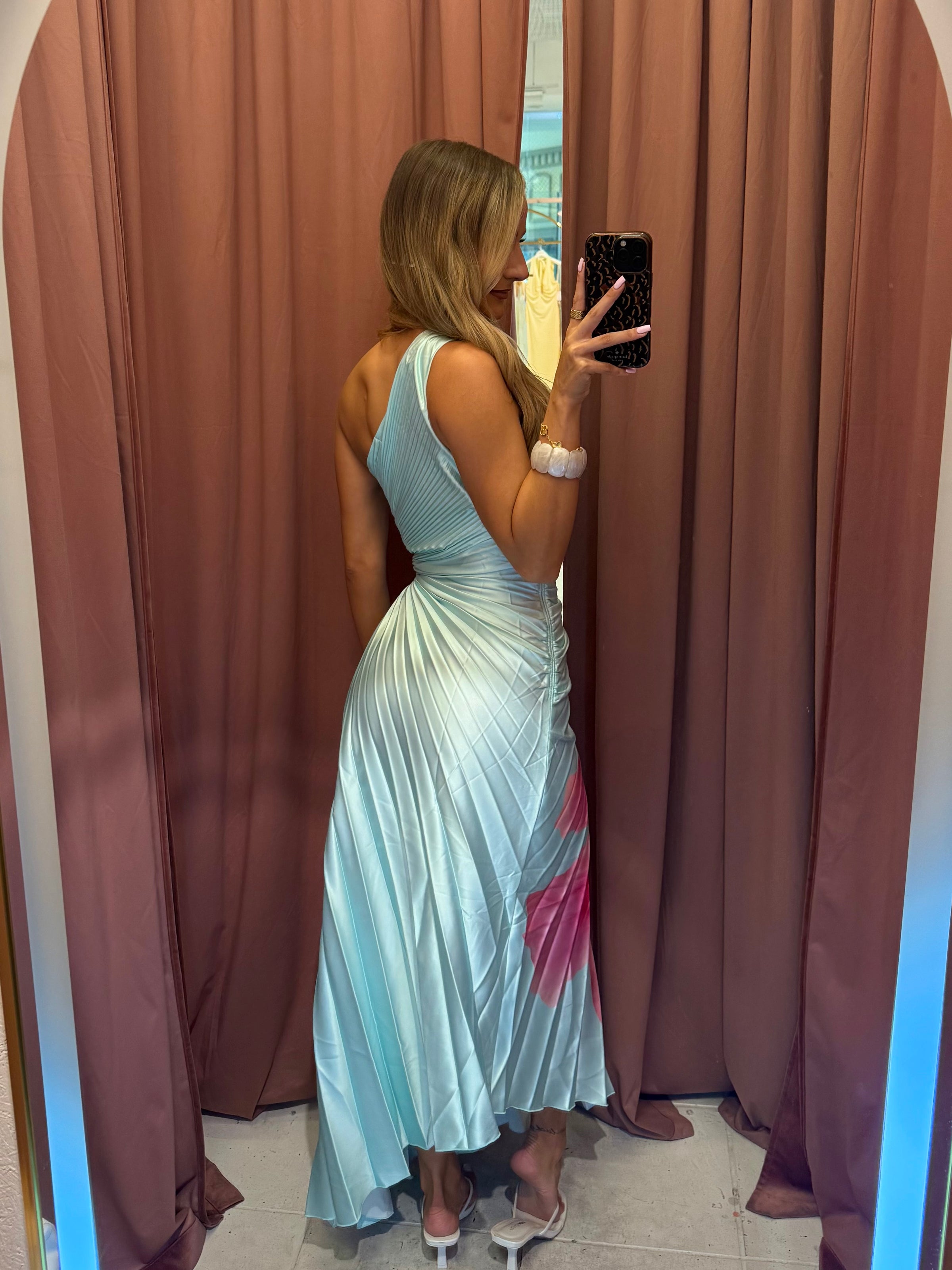 Eden Pleated Gown Mint