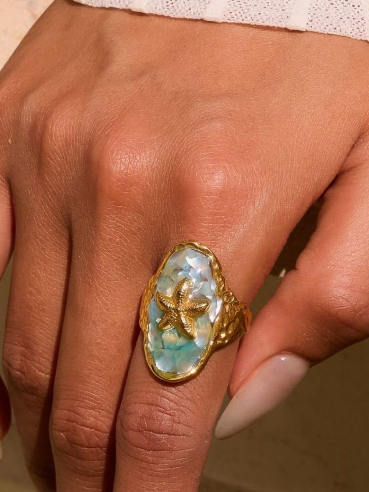 18K Gold Plated Starfish Ring