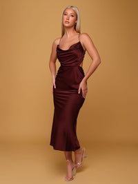 Riane Satin Midi Cocoa