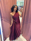 Gabriela Pleated Midi Wine