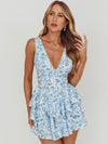 Gabriela Floral Romper Blue