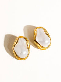 18K Gold Plating Pearl Studs