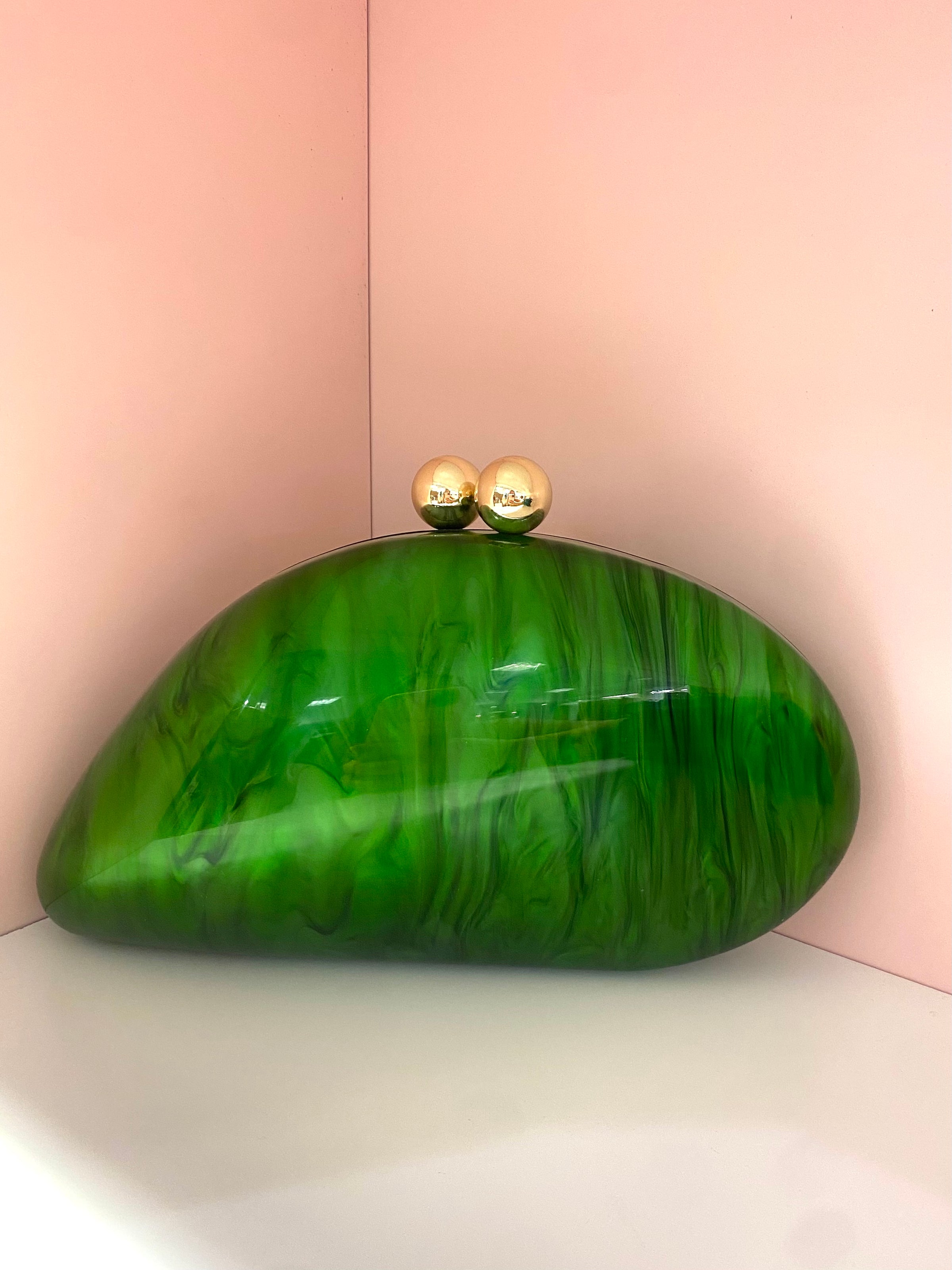 Seashell Acrylic Clutch Green