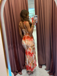 Orange Animal Midi