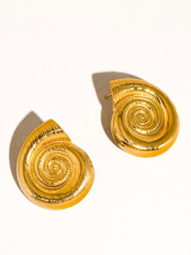18K Gold Plated Seashell Studs
