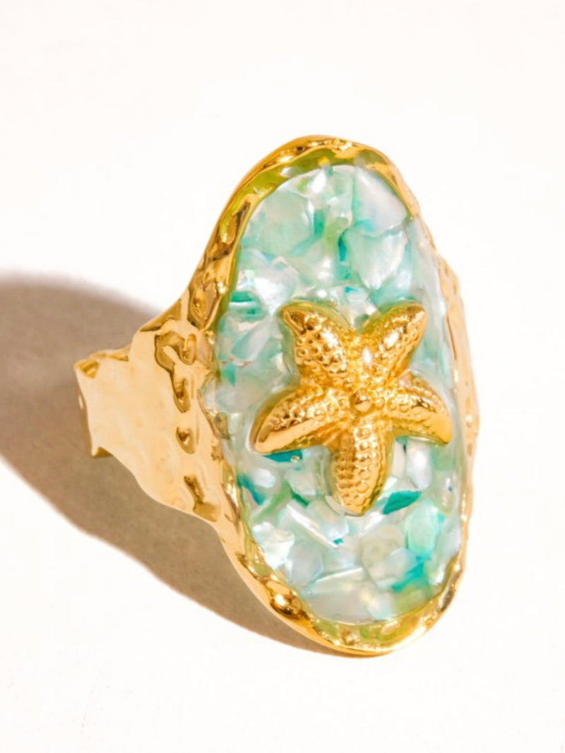 18K Gold Plated Starfish Ring