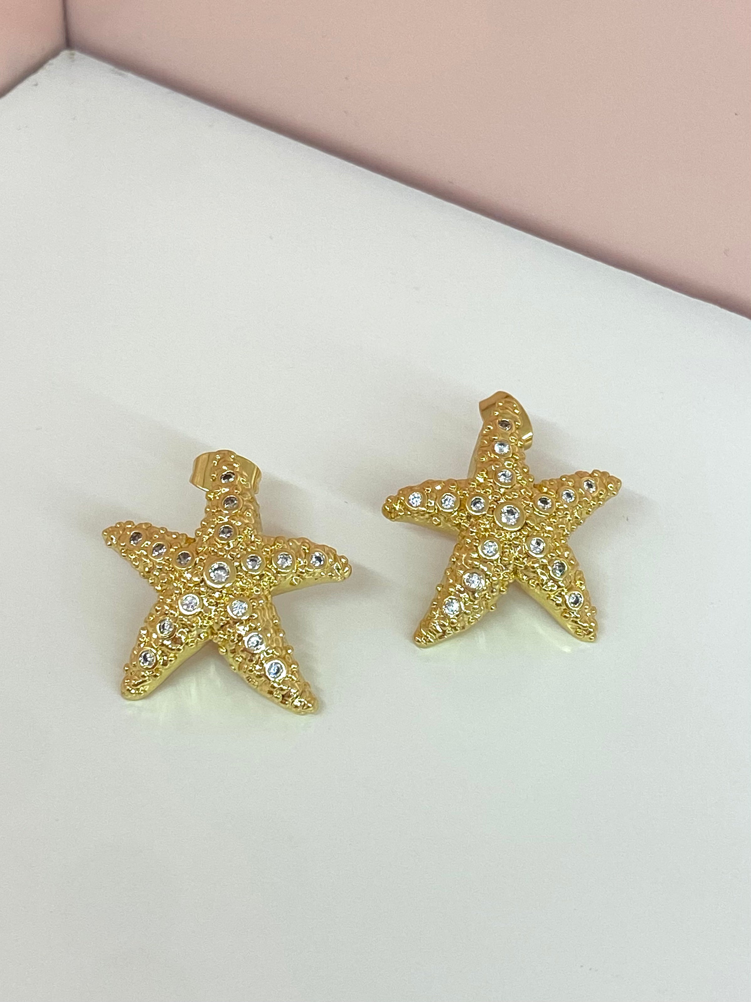 Starfish Crystal Earrings
