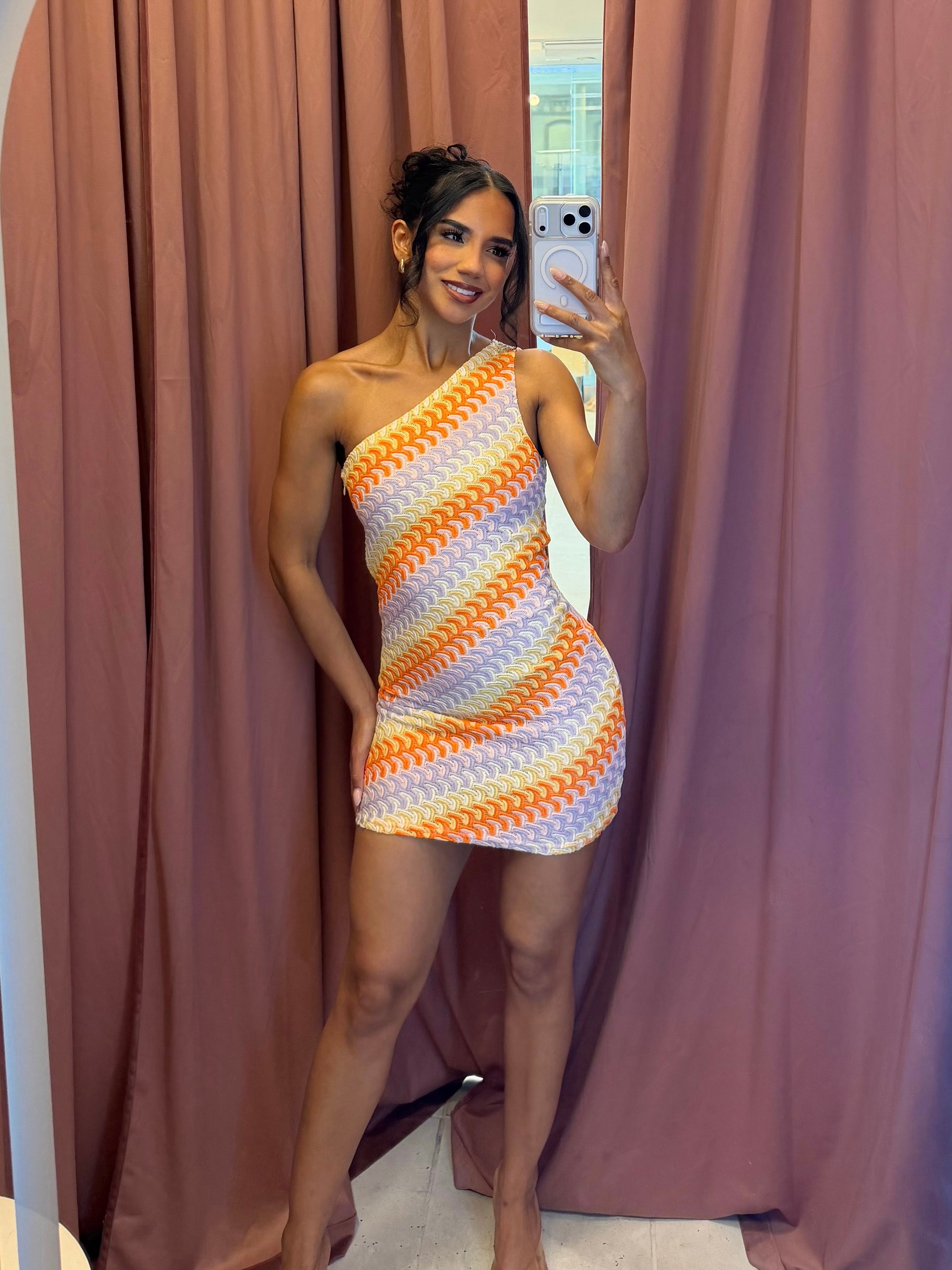 Tana Orange Knit Mini