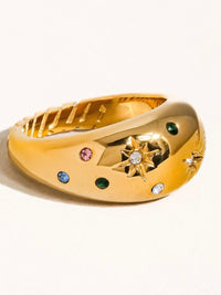 18k Gold Plated Star Dome Ring