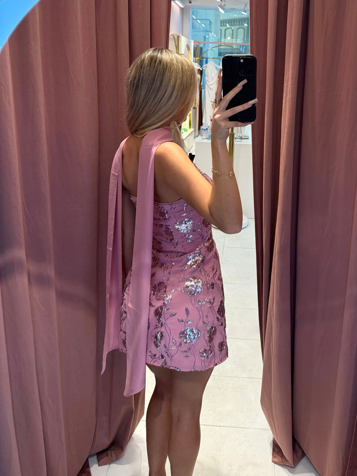 Laila Beaded Mini Pink