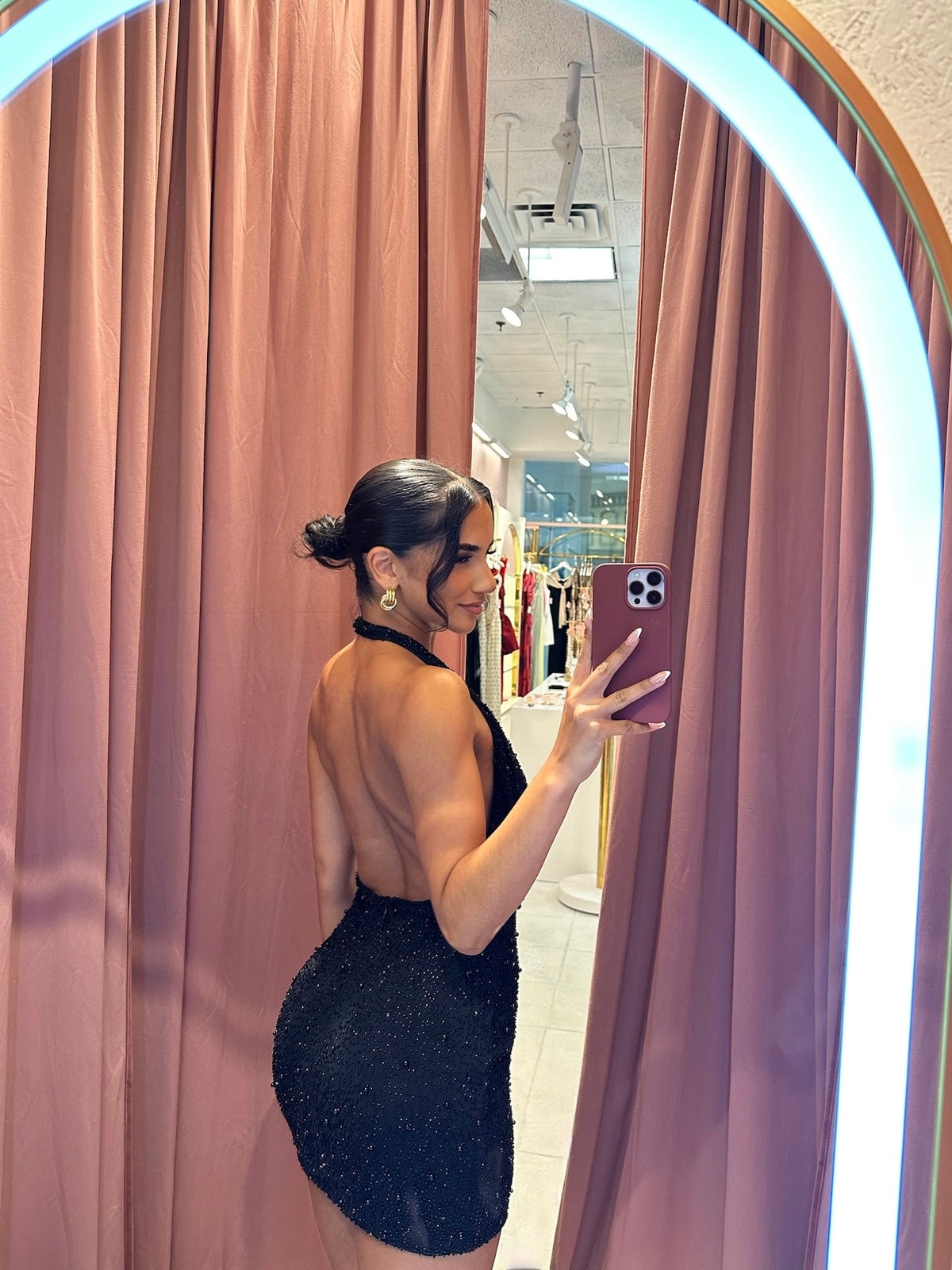 Venus Beaded Mini Black