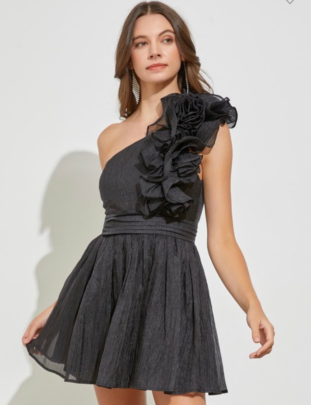 Giulia Ruffle Dress Black