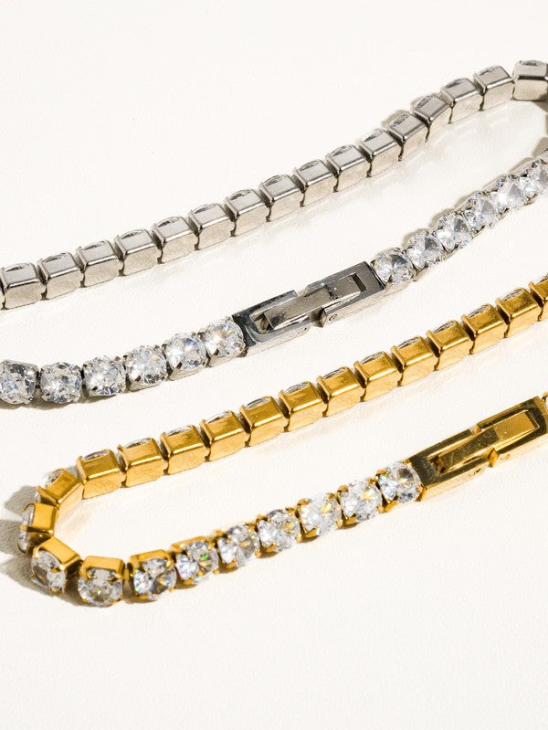 Rene CZ Bracelet Gold