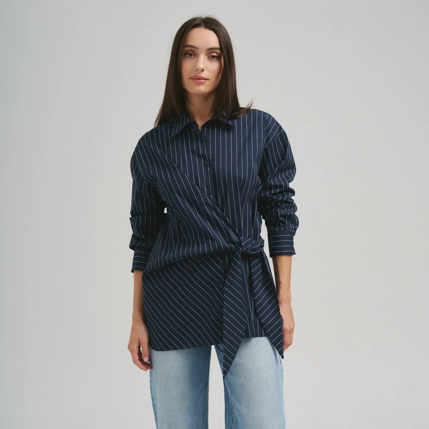 Davis Striped Cotton Blouse