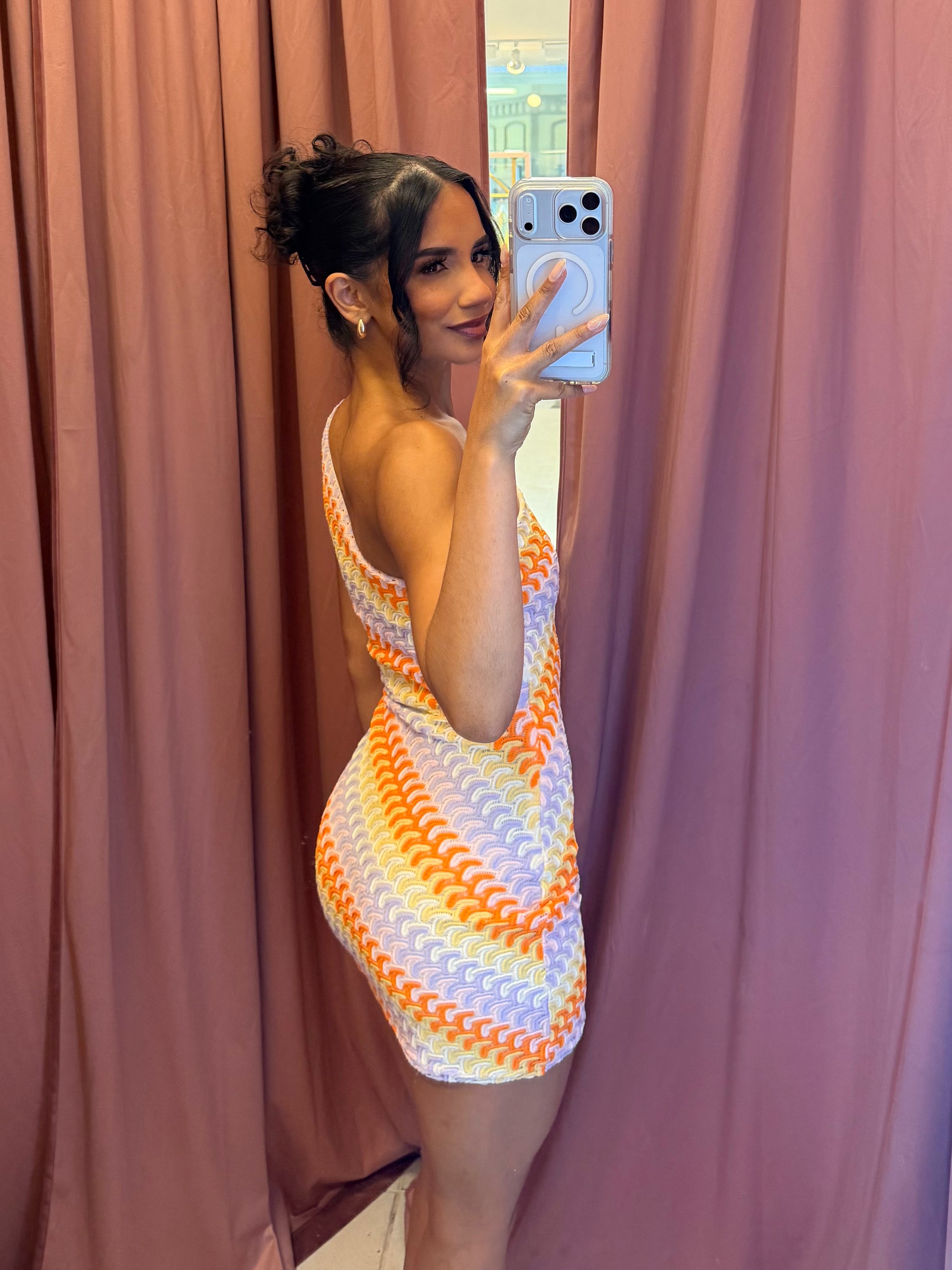 Tana Orange Knit Mini