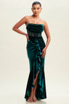 Celine Velvet Gown Emerald
