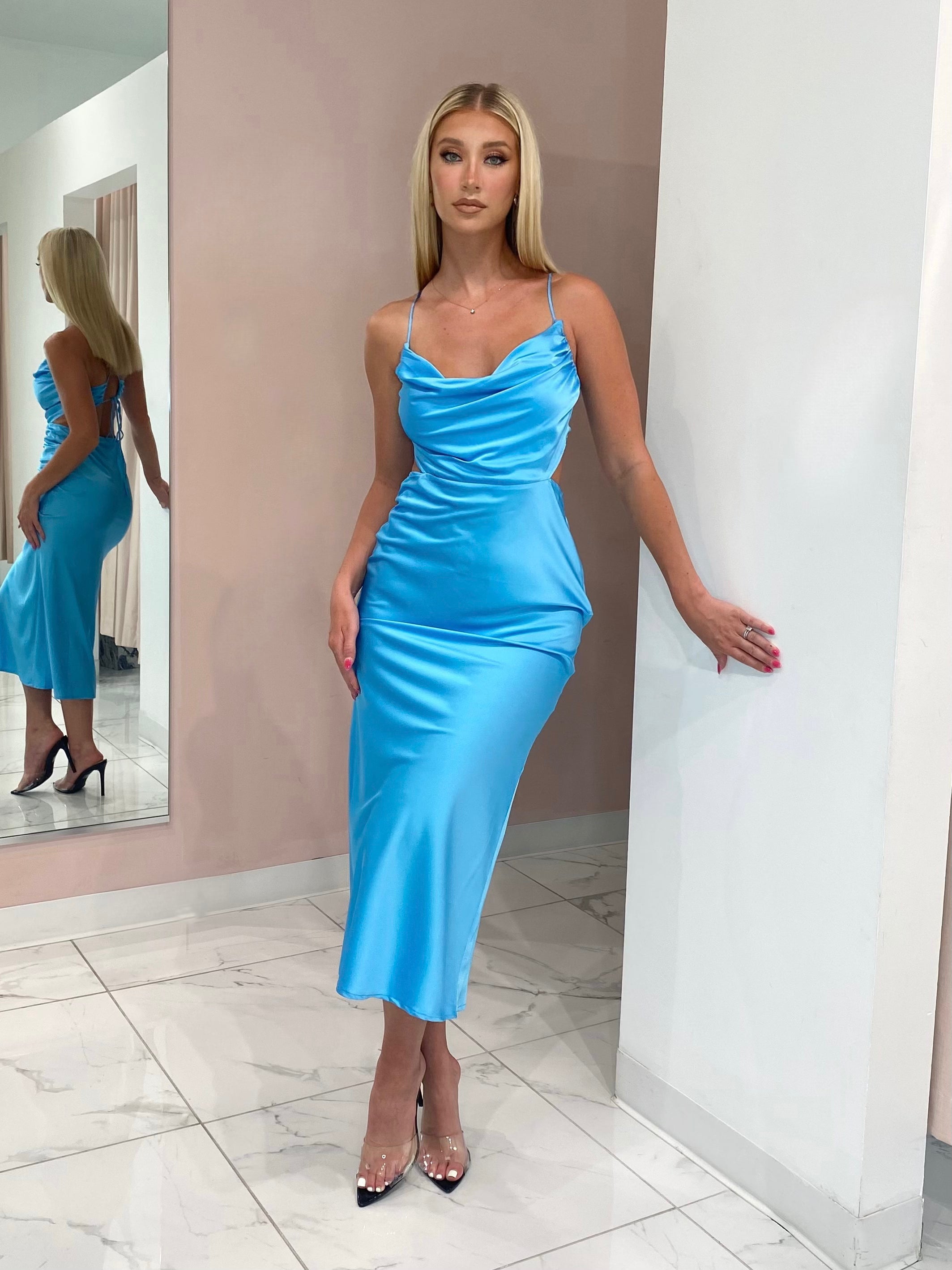 Riane Slip Dress Sky