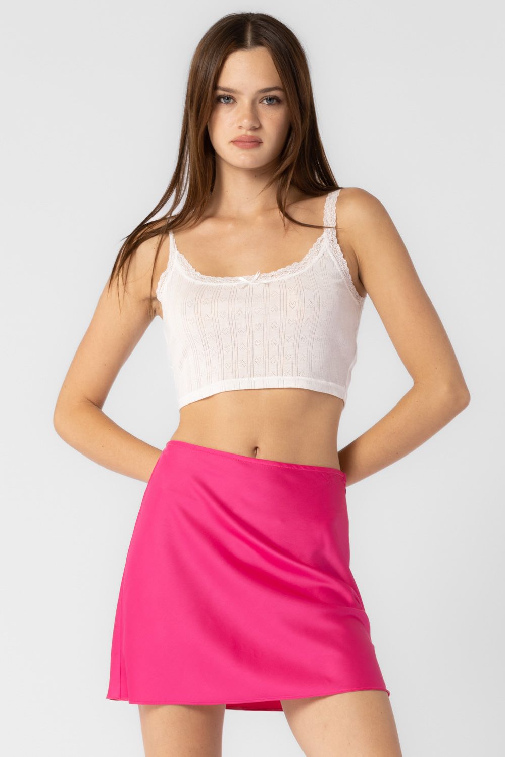 Amara Satin Skirt Pink
