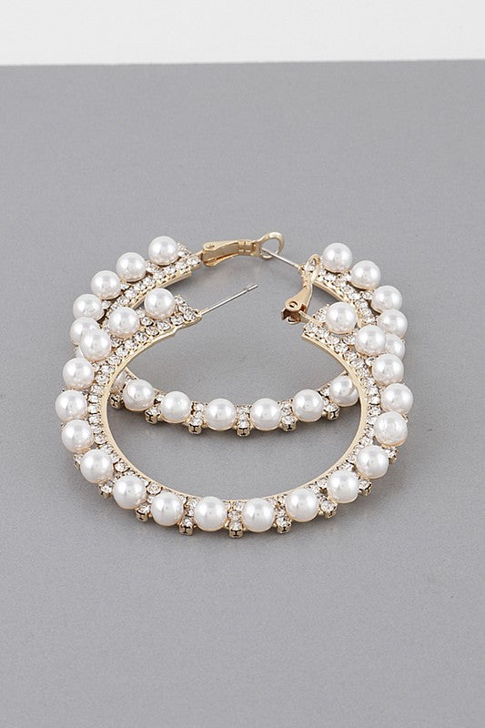 GOLD PEARL HOOP