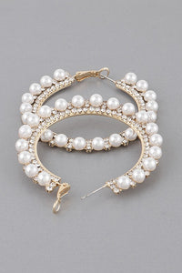 GOLD PEARL HOOP