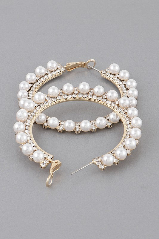 GOLD PEARL HOOP