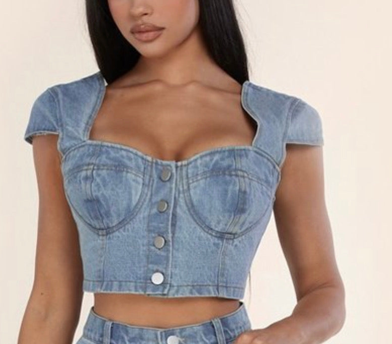 Denise Denim Crop