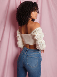 Hannah Linen Crop White