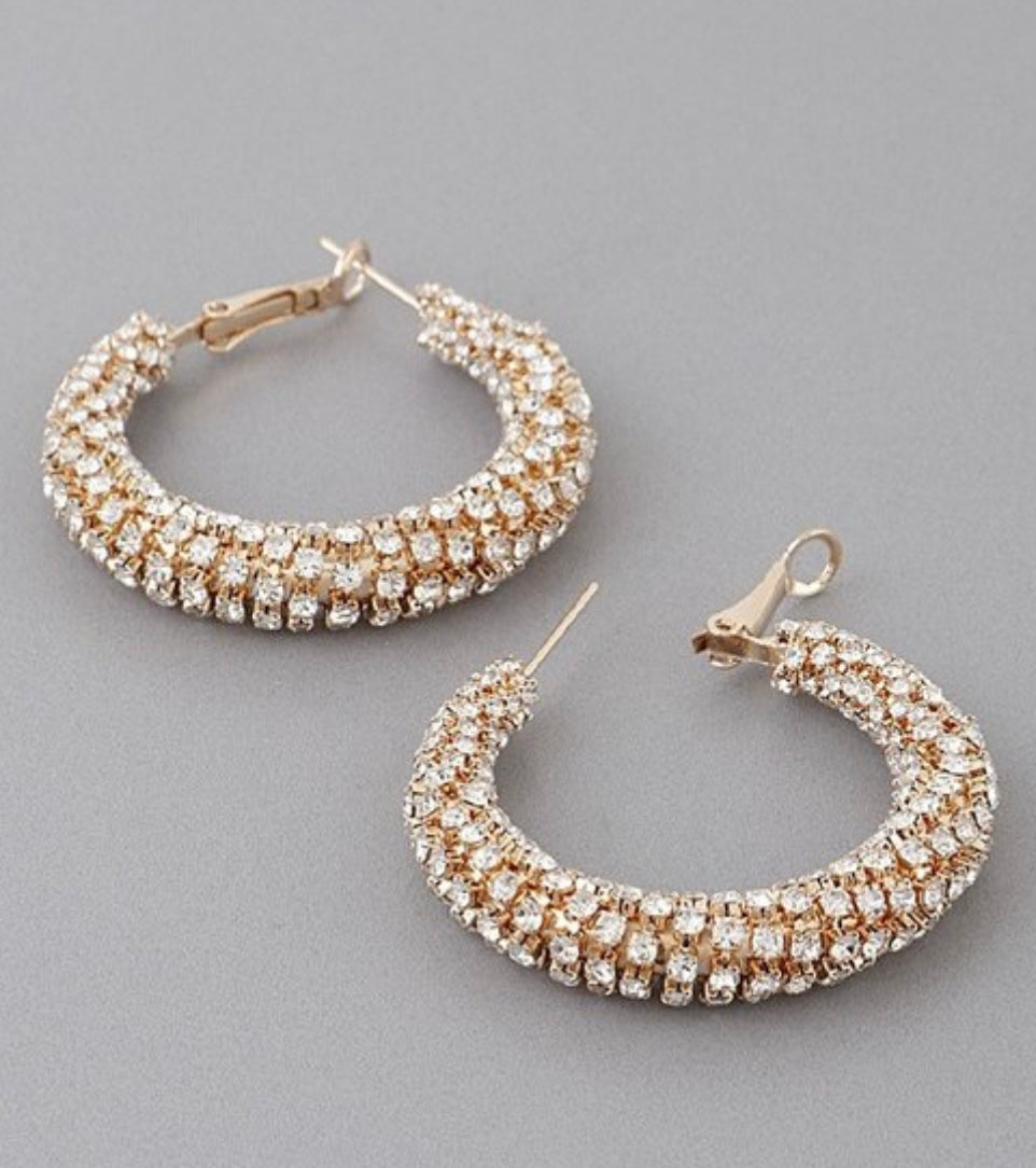 Crystallized Large Hoops