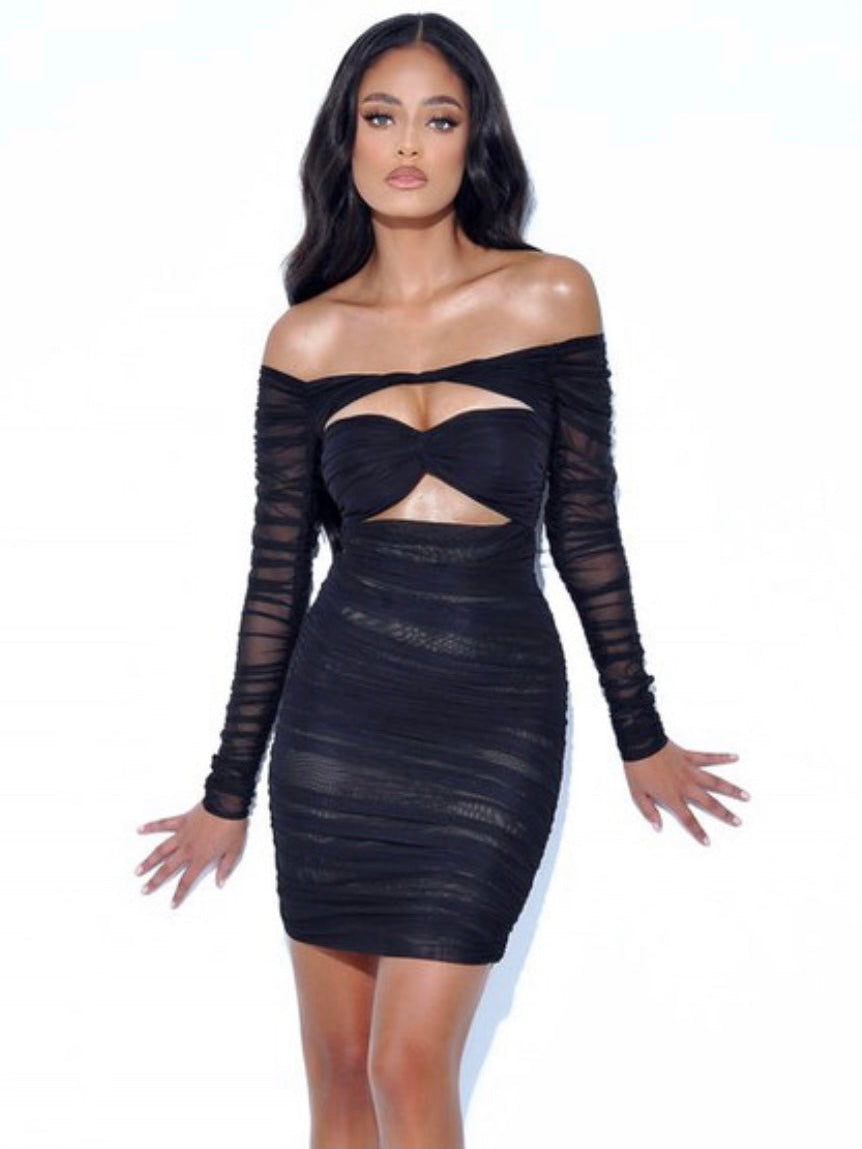 Tierra Black Mesh Dress