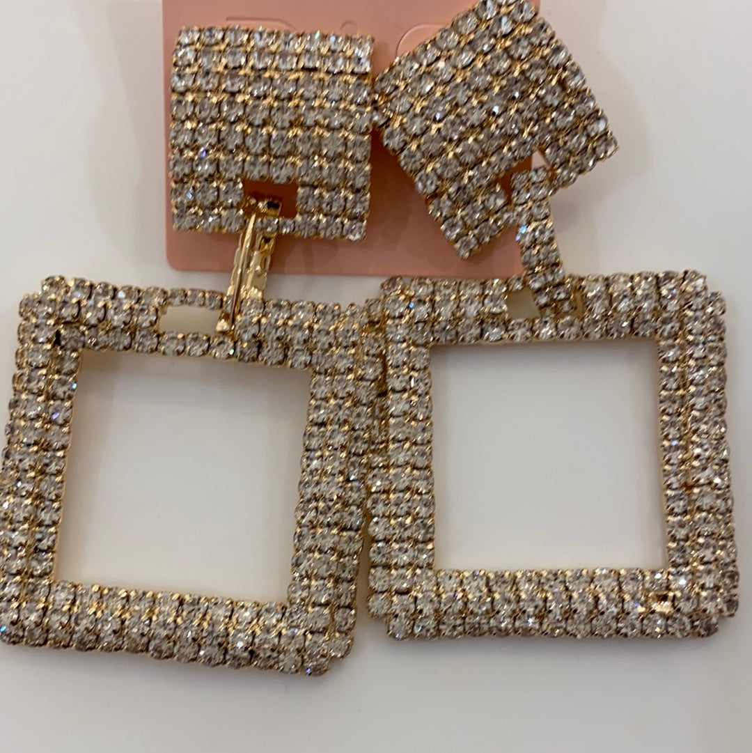 Square Crystal Earrings