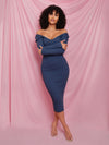 Sophee Ribbed Midi Blue
