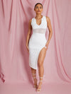 Quinn Knit Midi White
