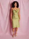 Ciara Satin Dress Olive