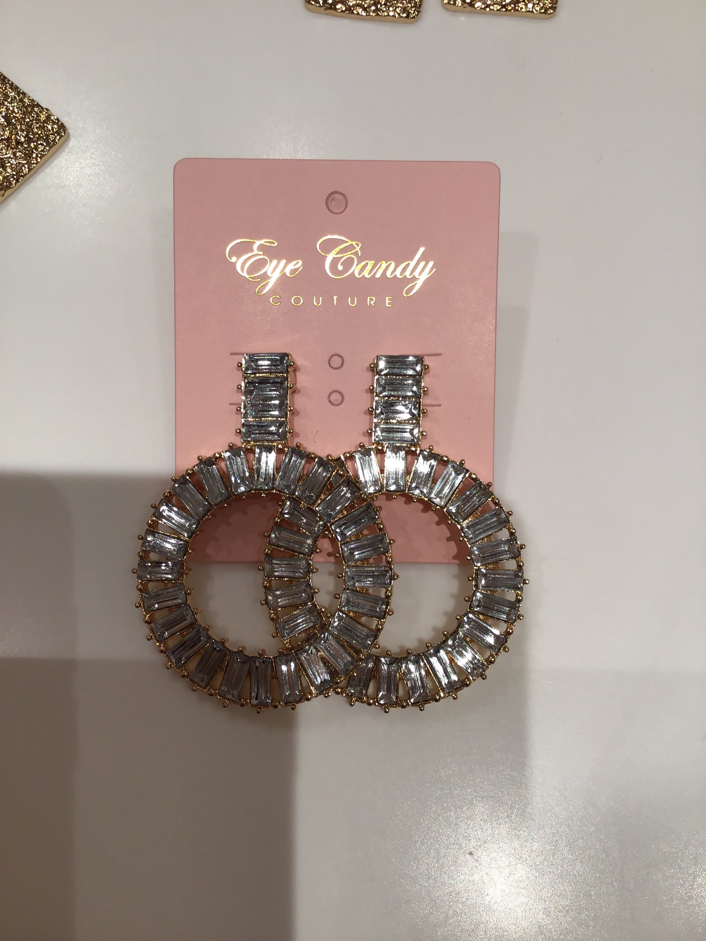 Gold Round Earrings
