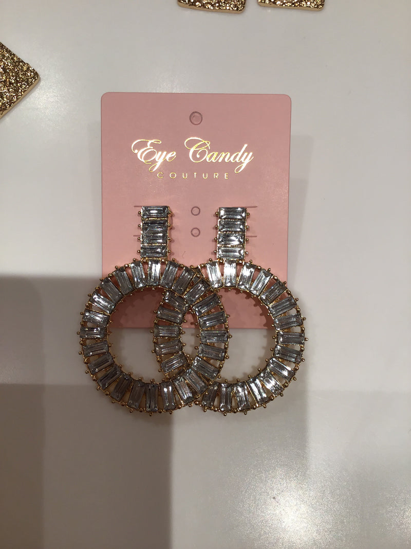 Gold Round Earrings